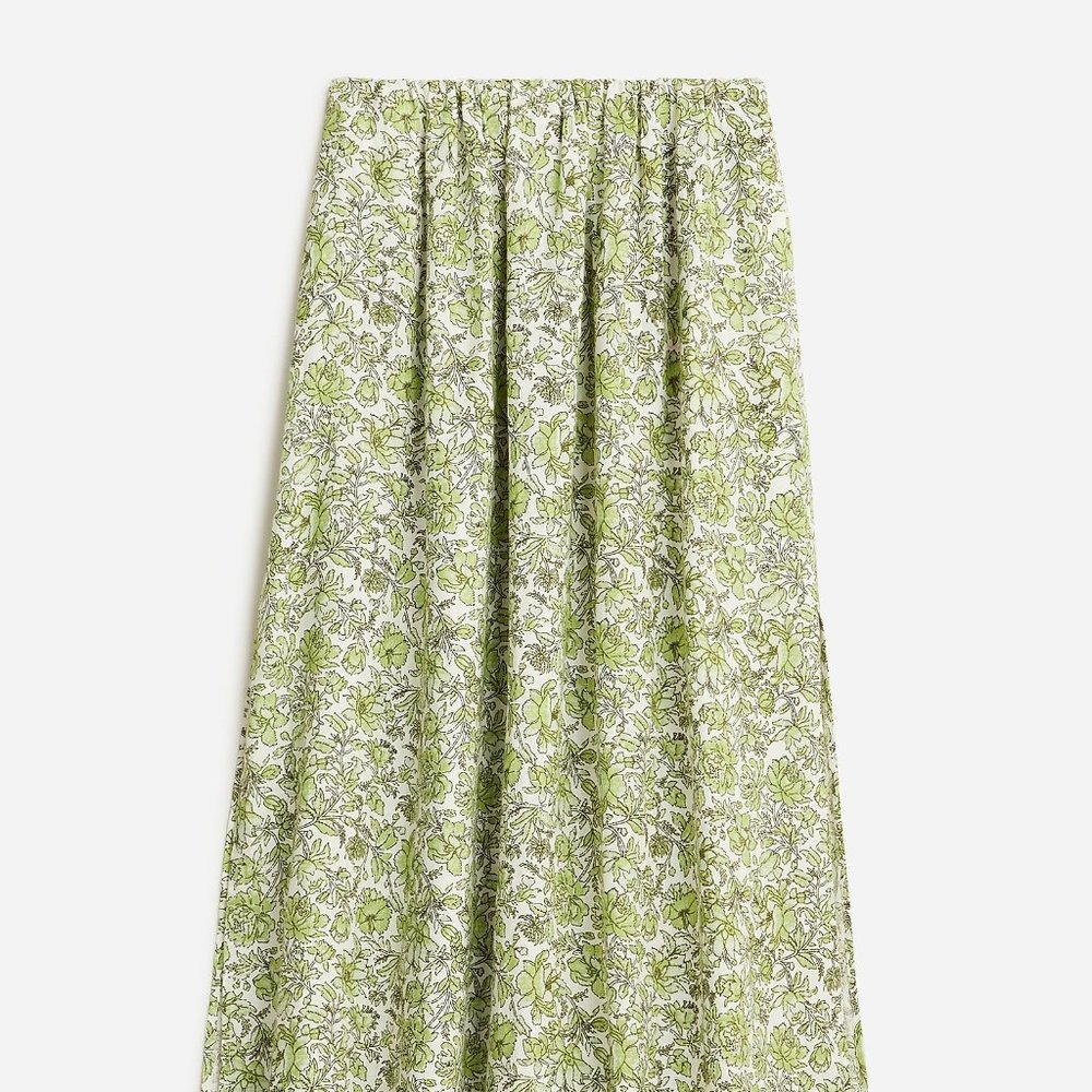 J.Crew $128 Linen Maxi Skirt in Tossed Floral Item BI744